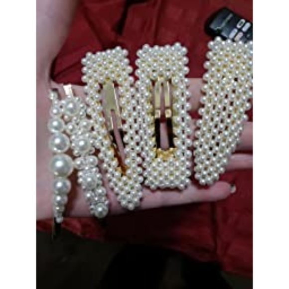28 PCS Hingwah Pearls and Acrylic Resin Hair Clips, Handmade Hair Barret… main image 9